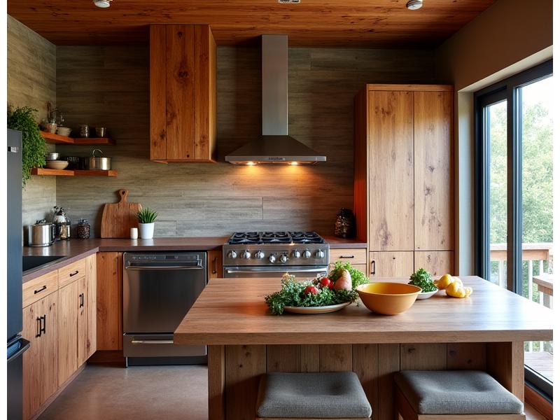 Cucina rustica moderna realizzata con materiali riciclati